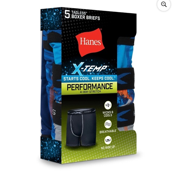 Hanes Boys' X-Temp Stretch Boxer Brief Underwear, 5-Pack - Size M (10-12) - Picture 4 of 10